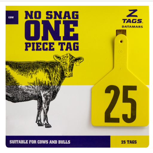 z-tags cows 1 pc printed yellow
