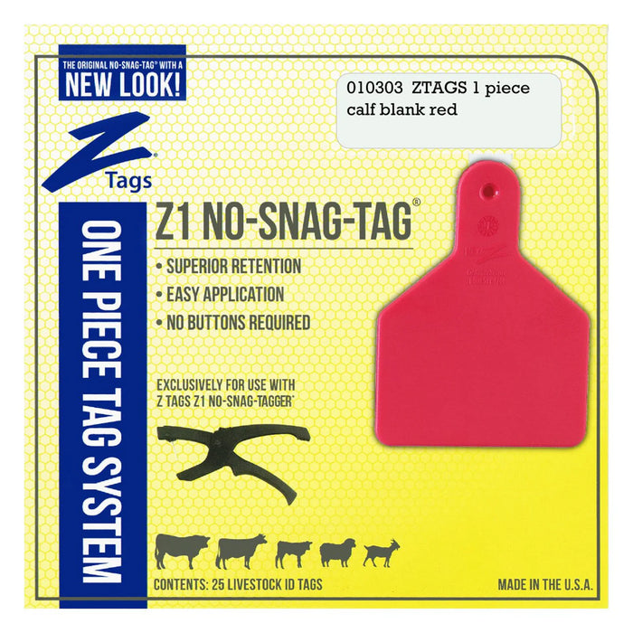 Z Tags 1 pc Calf Blank (25 pack)