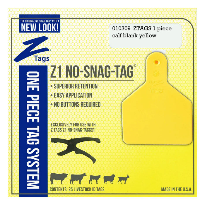 Z Tags 1 pc Calf Blank (25 pack)