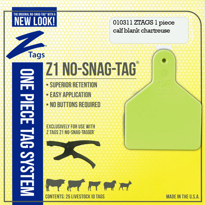 Z Tags 1 pc Calf Blank (25 pack)