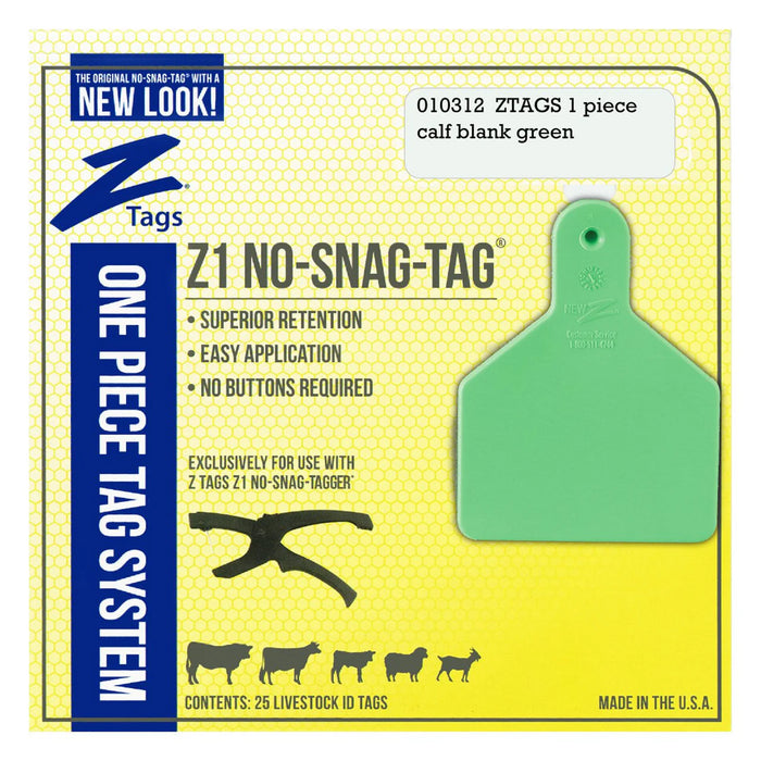 Z Tags 1 pc Calf Blank (25 pack)