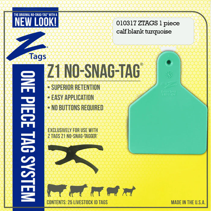 Z Tags 1 pc Calf Blank (25 pack)