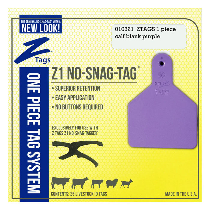 Z Tags 1 pc Calf Blank (25 pack)