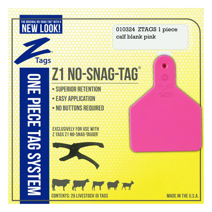 Z Tags 1 pc Calf Blank (25 pack)
