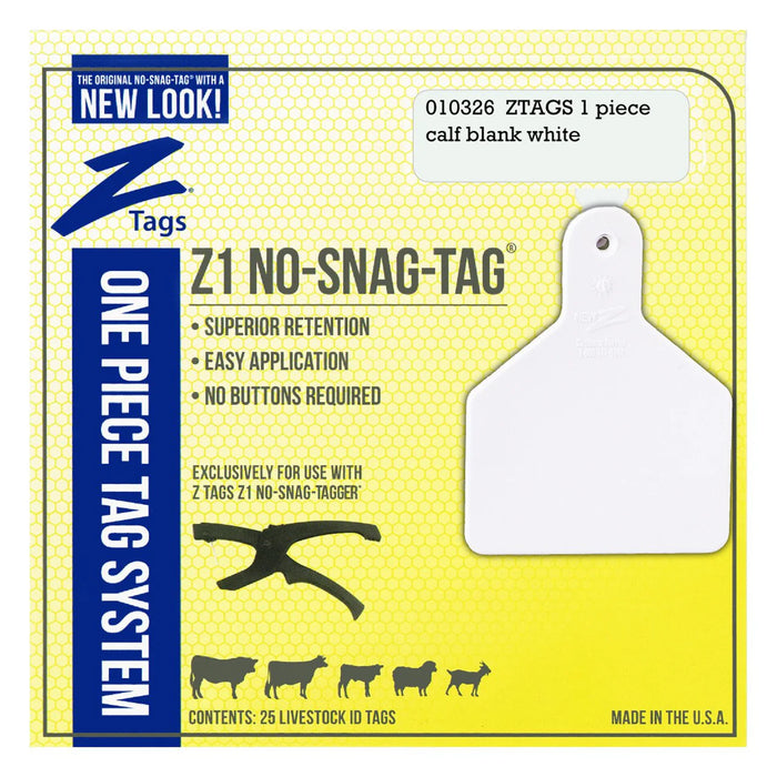 Z Tags 1 pc Calf Blank (25 pack)