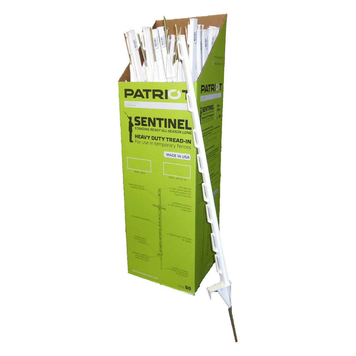 Patriot Sentinel Plastic Tread in Post White (50 per box) — Huber Ag ...