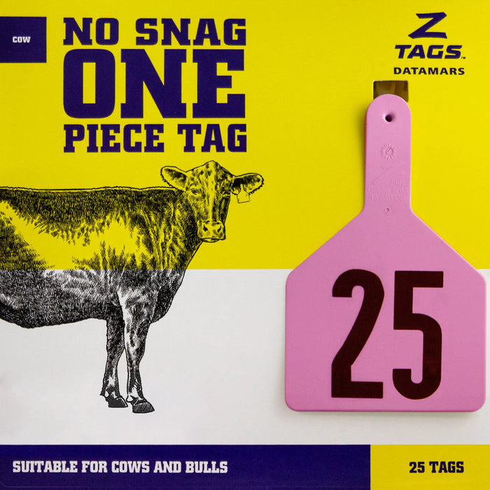 Z Tags 1 pc Cow Printed tag (25 units-pkg)