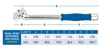 LockNFlate Dual Head Extended Tire Chuck - 9.5 in.