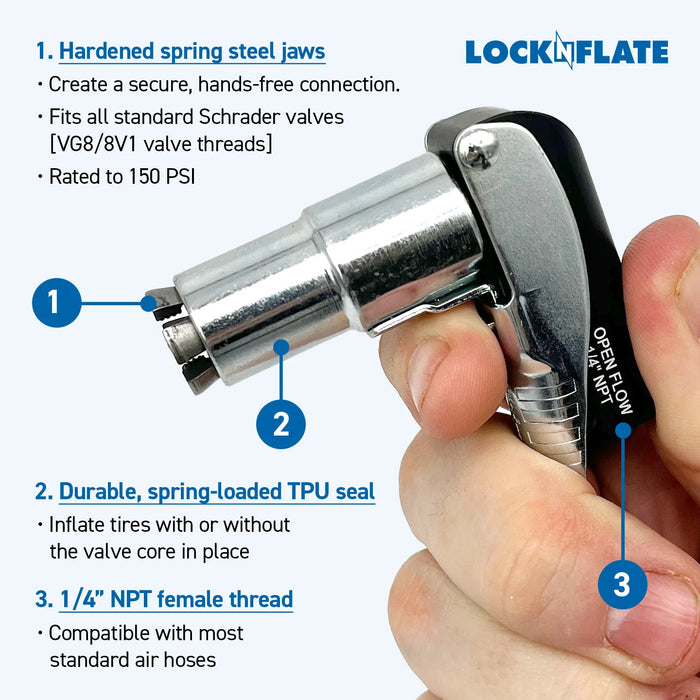 LockNFlate® Air Chuck, 90-Degree