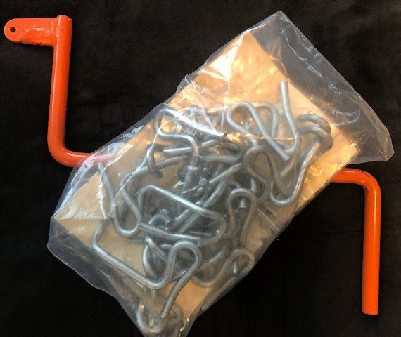 Bag of 20 1/4" Wire Tightener Clips & Handle - Back View