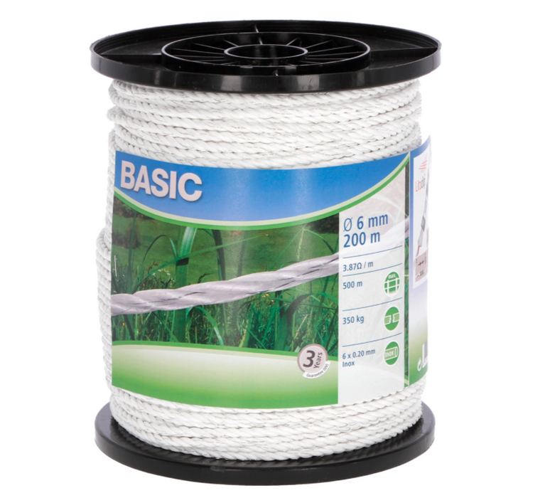 CORRAL Basic Fencing Rope 6mm x 200m (White)