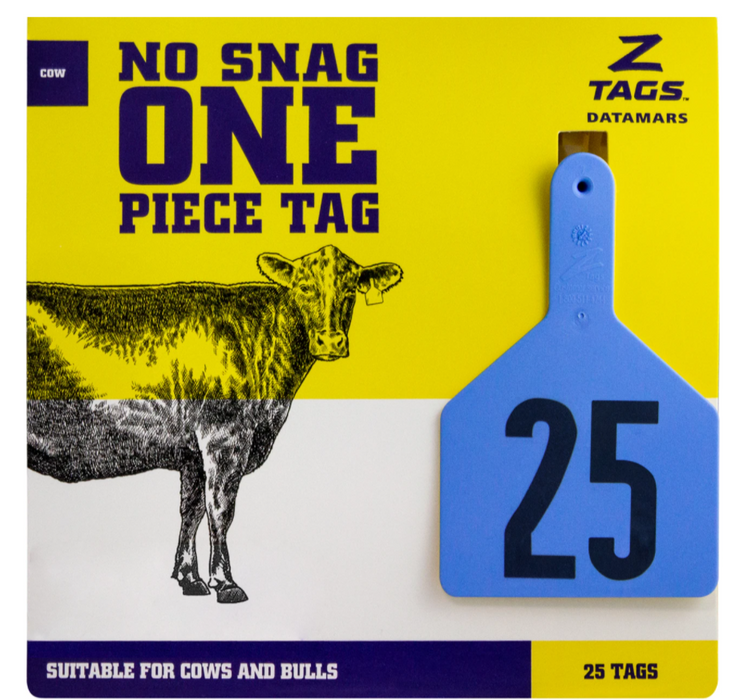 z-tags cows 1 pc printed blue