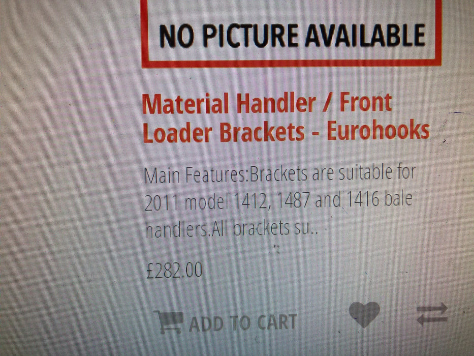 Material Handler/Front Loader Brackets for Ritchie Bale Handlers